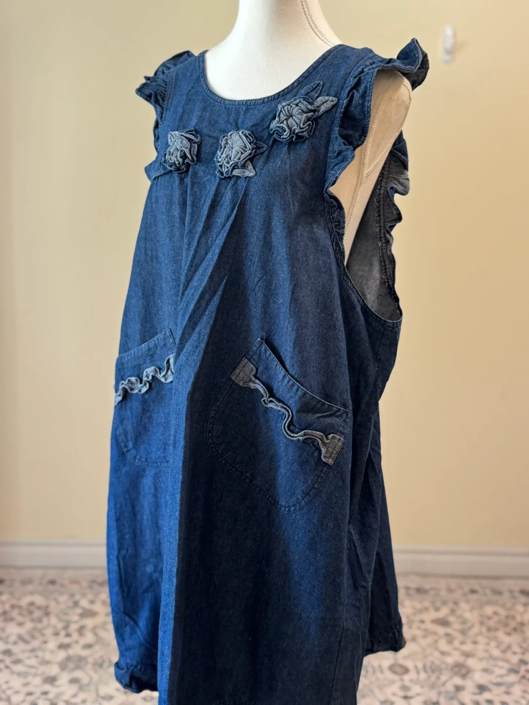 Vintage Denim Layered Dress 100% Cotton image indicator(2)