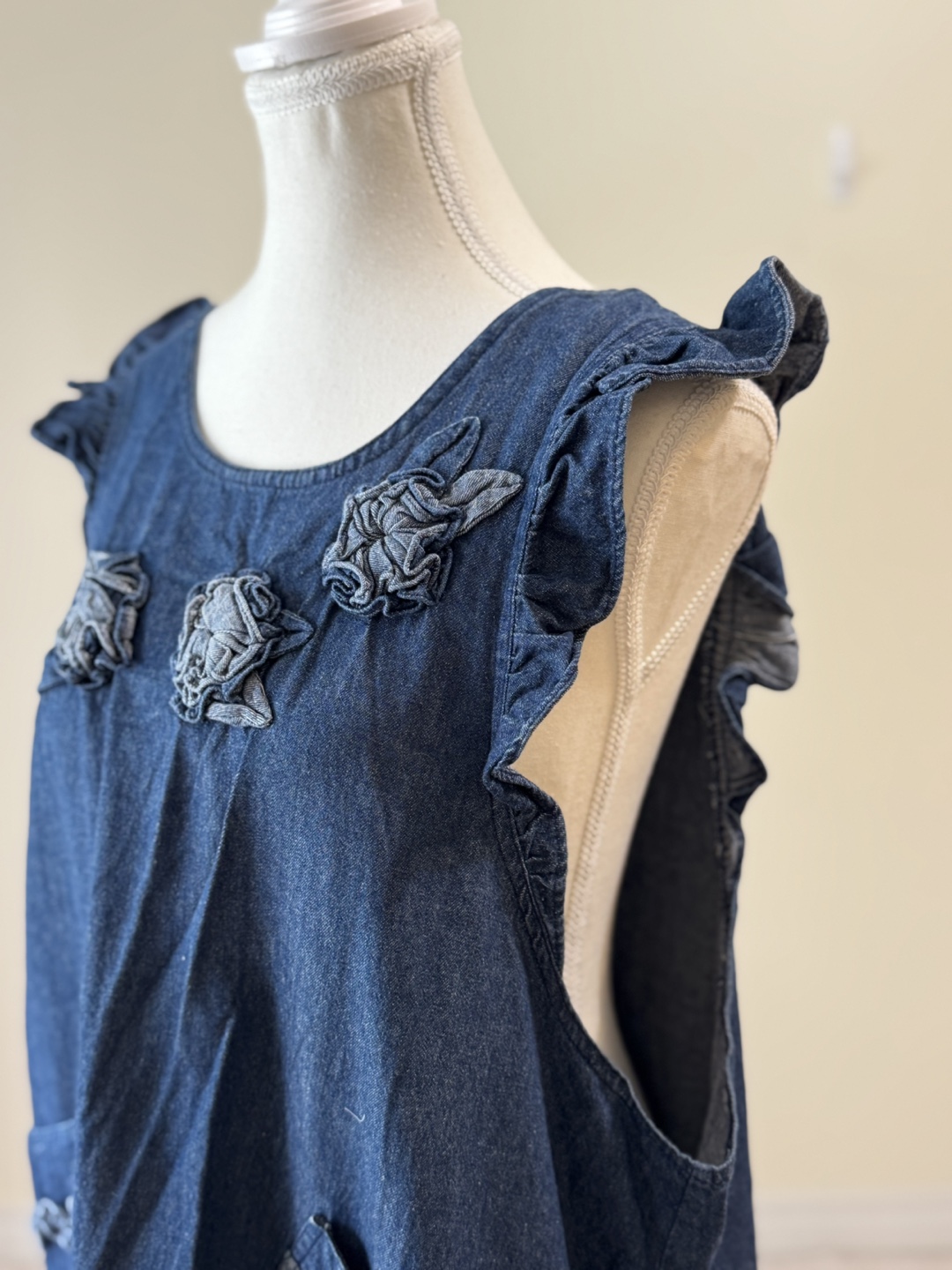 Vintage Denim Layered Dress 100% Cotton - photo 4