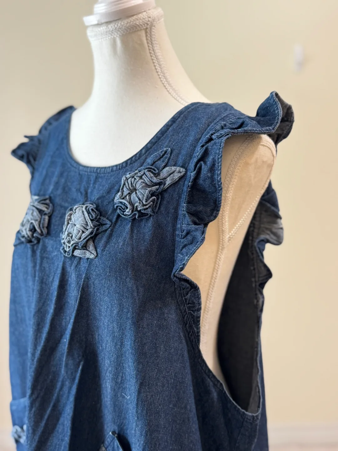 Vintage Denim Layered Dress 100% Cotton image indicator(4)