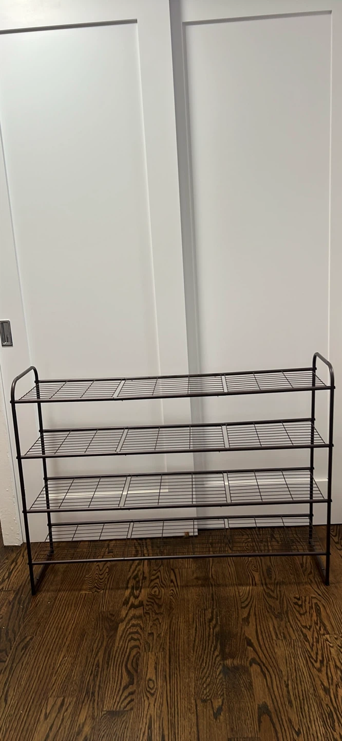 4-Tier Long Shoe Rack - Brown