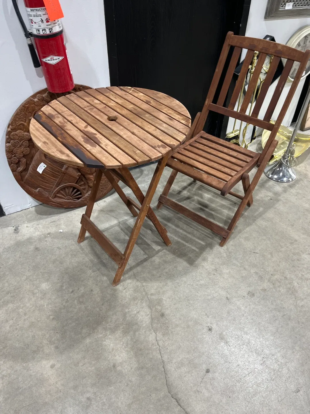 Folding Wooden Table and Chair Set thumbnail