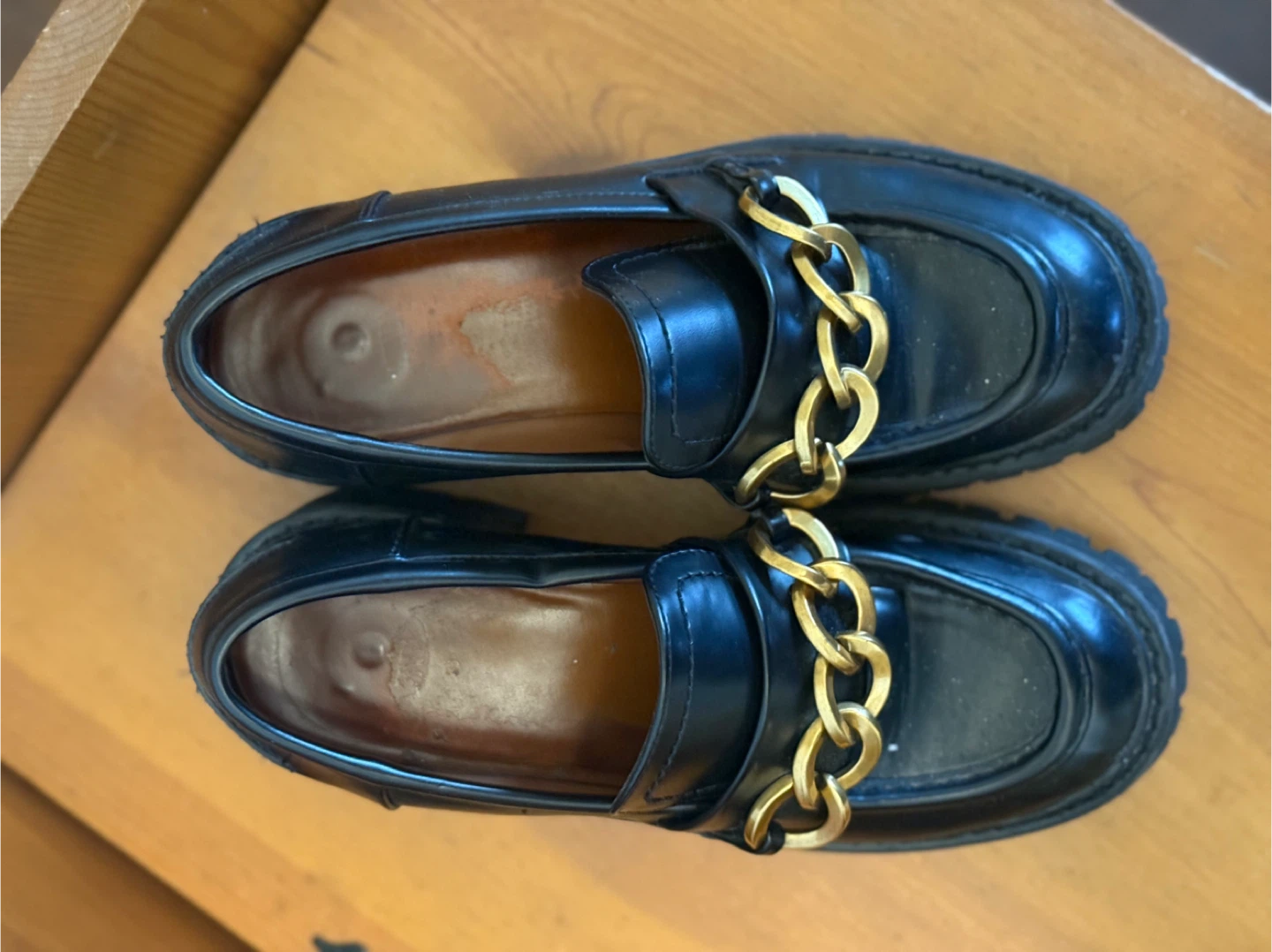 Black Chain Loafers, Size 7 - photo 2