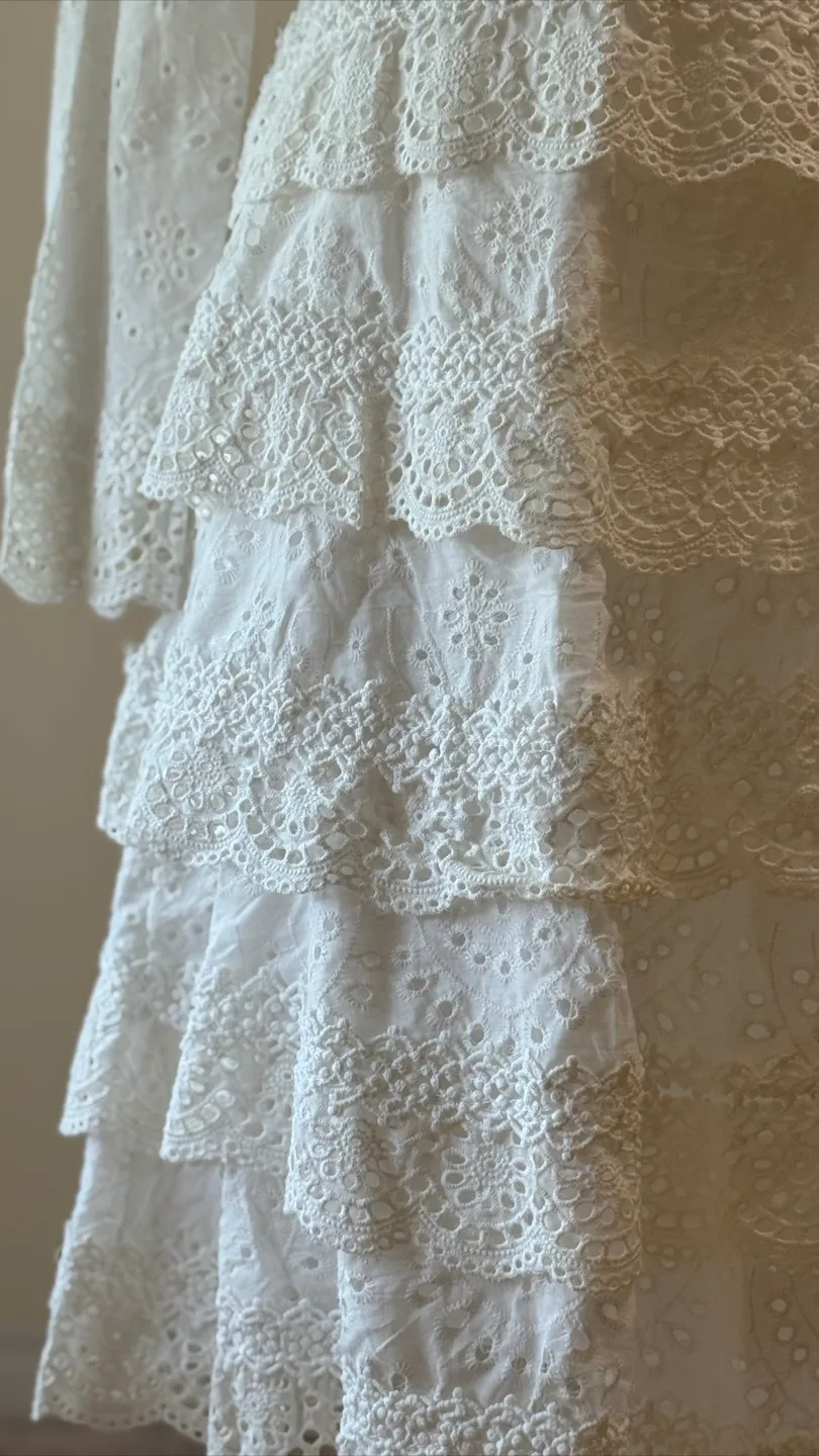 Vintage White Lace Mini Dress image indicator(2)