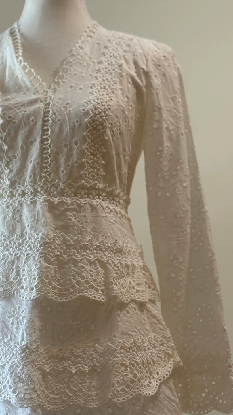 Vintage White Lace Mini Dress image indicator(6)