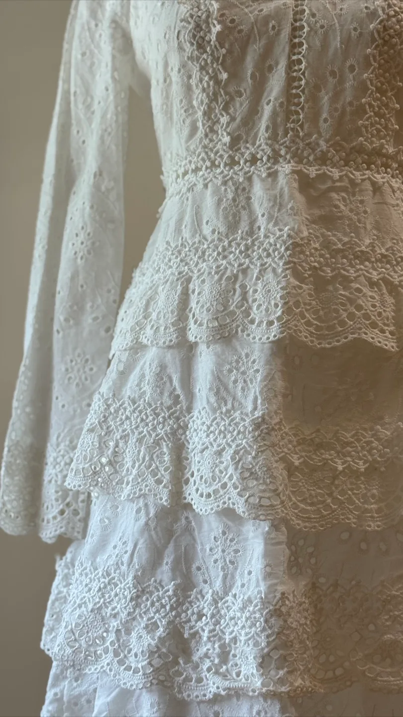 Vintage White Lace Mini Dress image indicator(3)