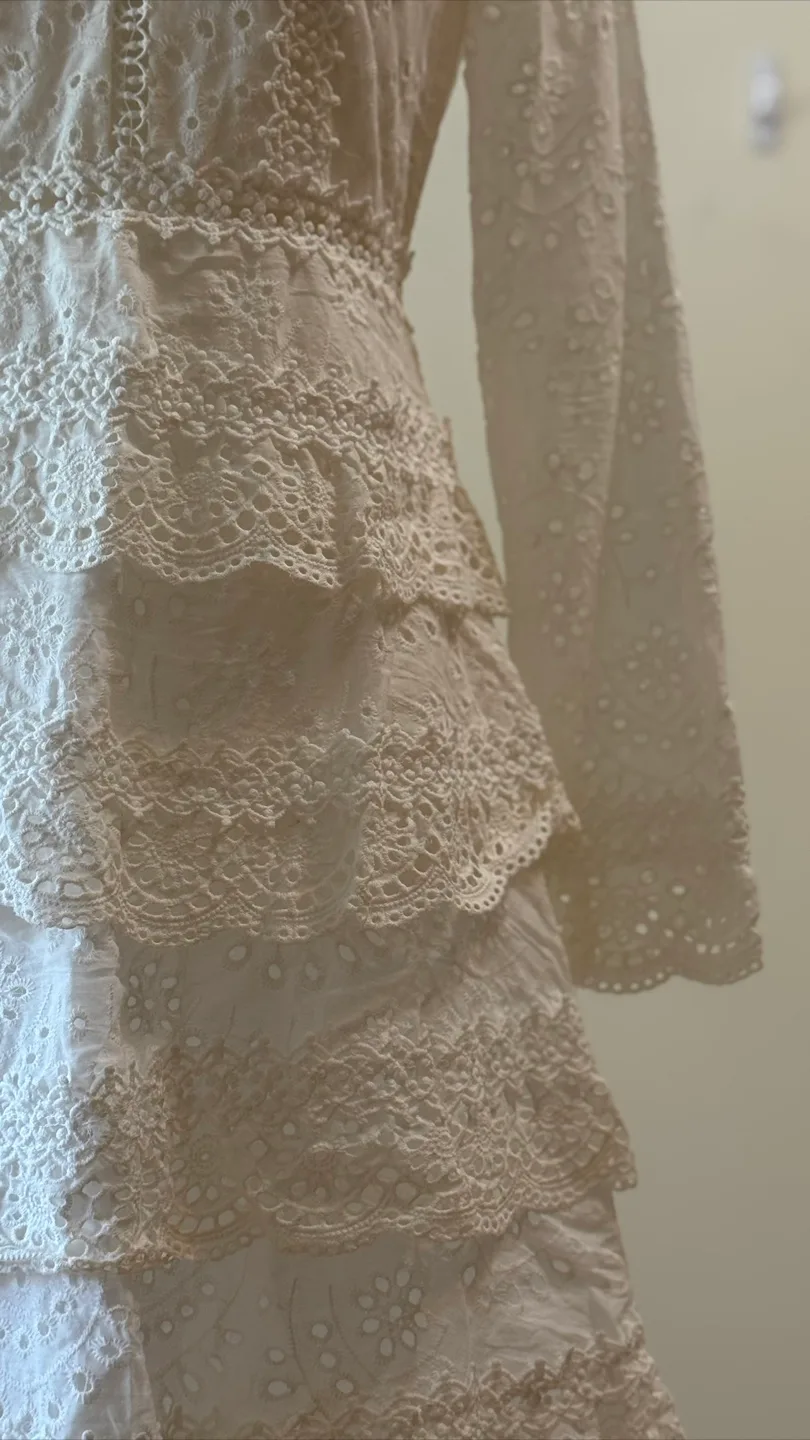 Vintage White Lace Mini Dress image indicator(4)