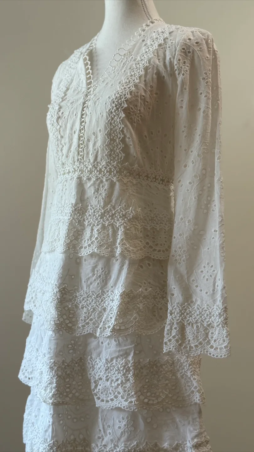 Vintage White Lace Mini Dress image indicator(7)