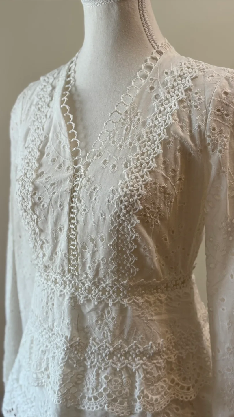 Vintage White Lace Mini Dress image indicator(10)