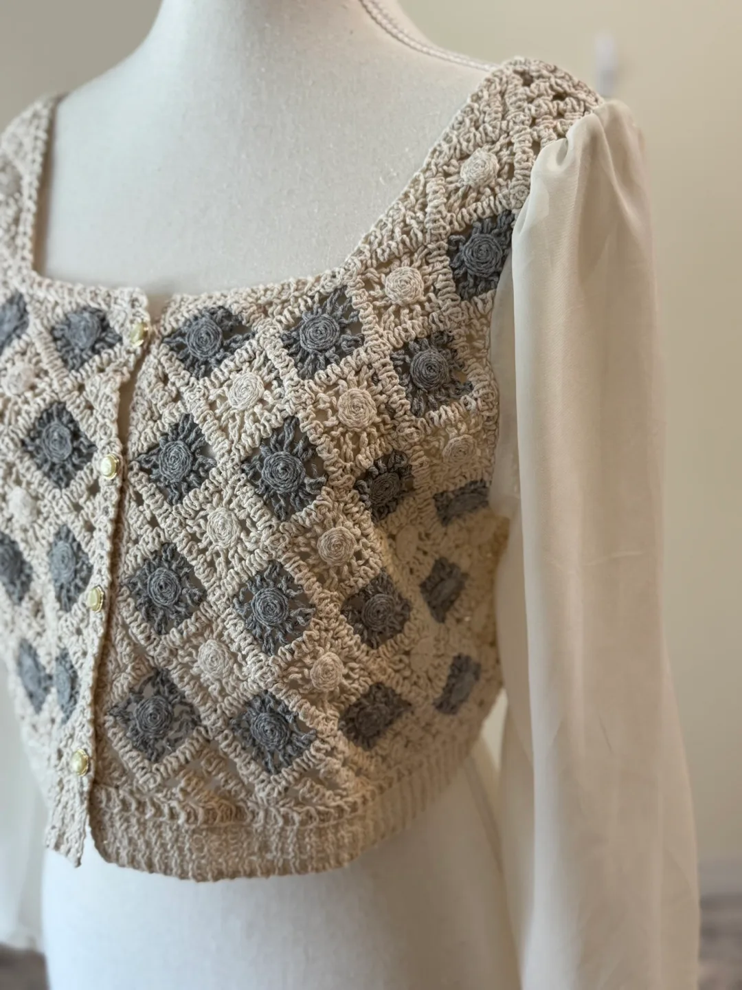 Vintage Crochet Knit Top image indicator(4)