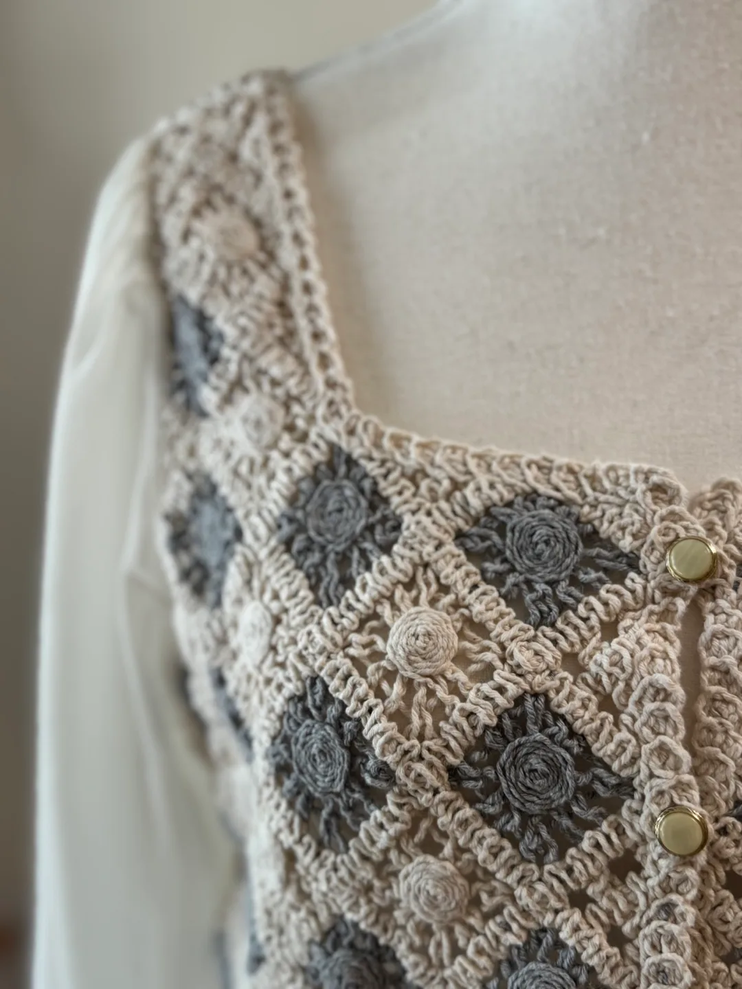 Vintage Crochet Knit Top image indicator(2)