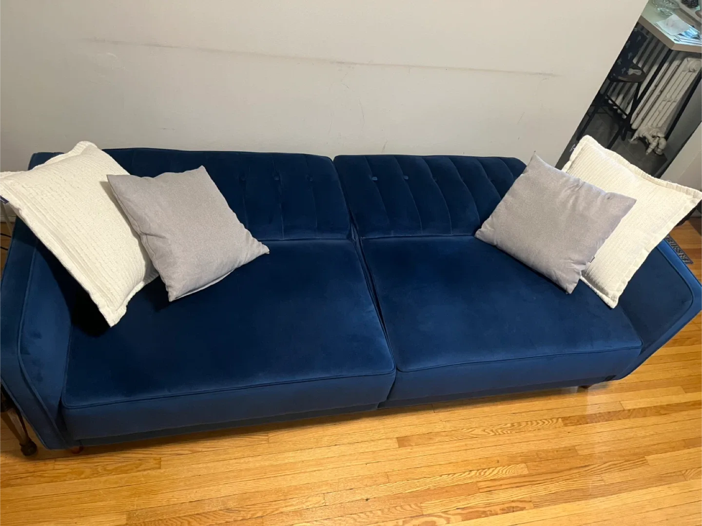 Blue Velvet Futon Sofa Bed image indicator(2)