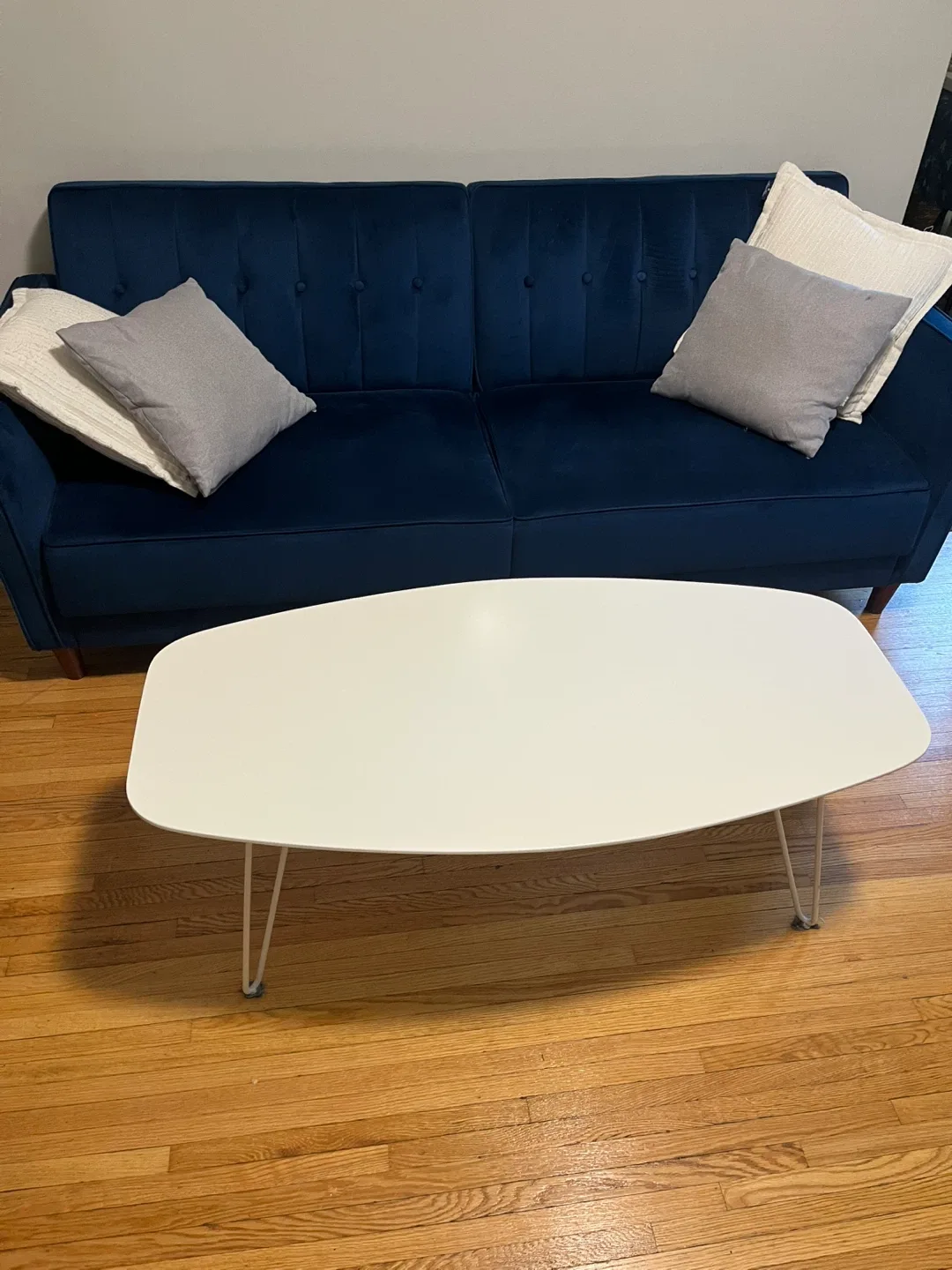 Blue Velvet Futon Sofa Bed image indicator(3)