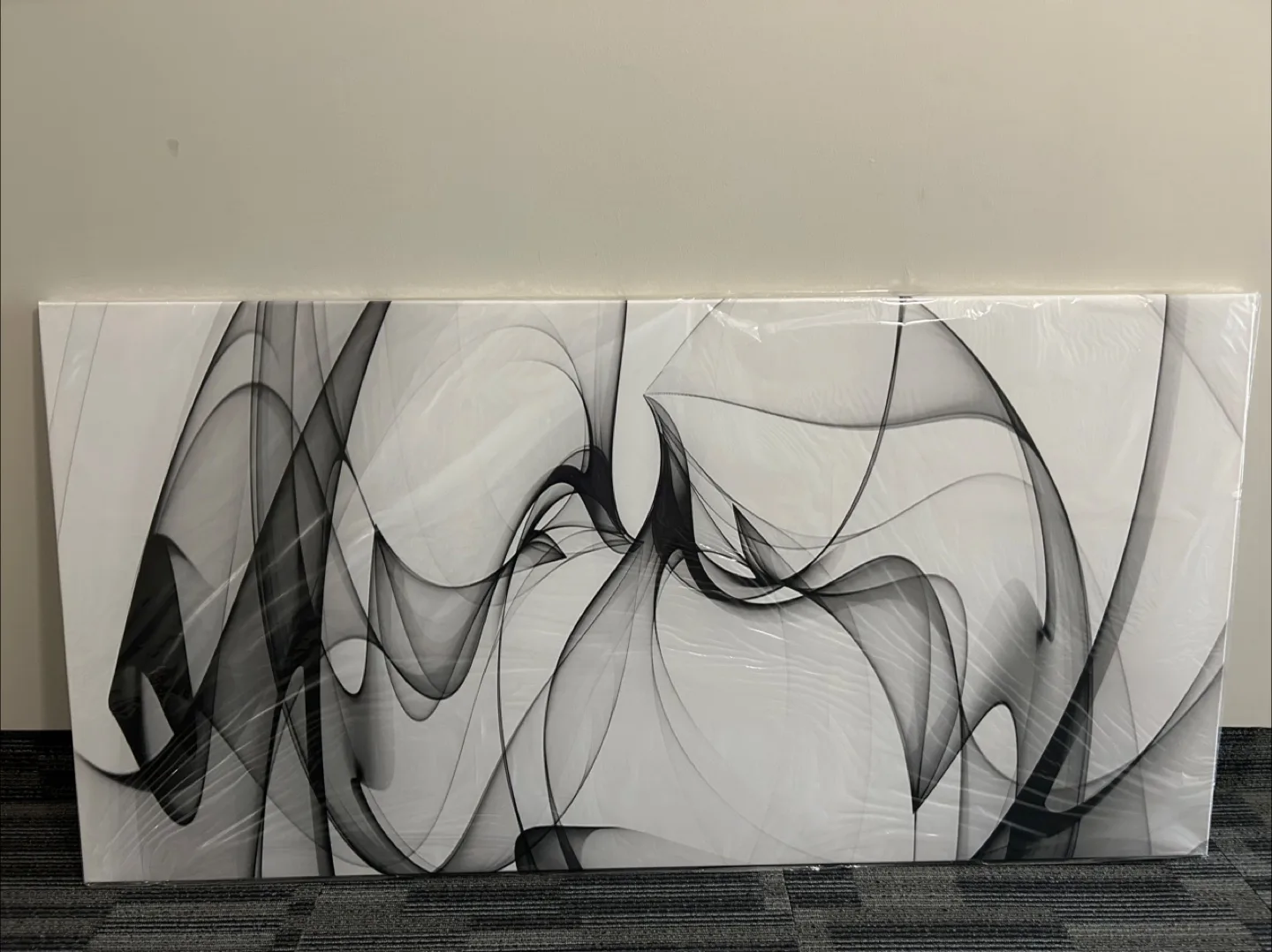 Large Black & White Abstract Wall Art (30”H x 60”W) thumbnail