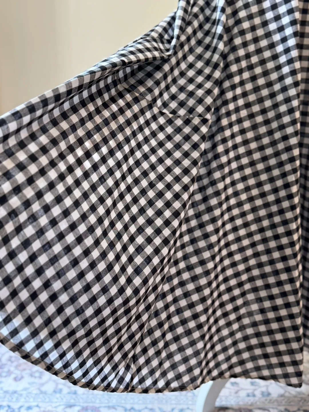 Vintage Black White Gingham Maxi Skirt image indicator(3)