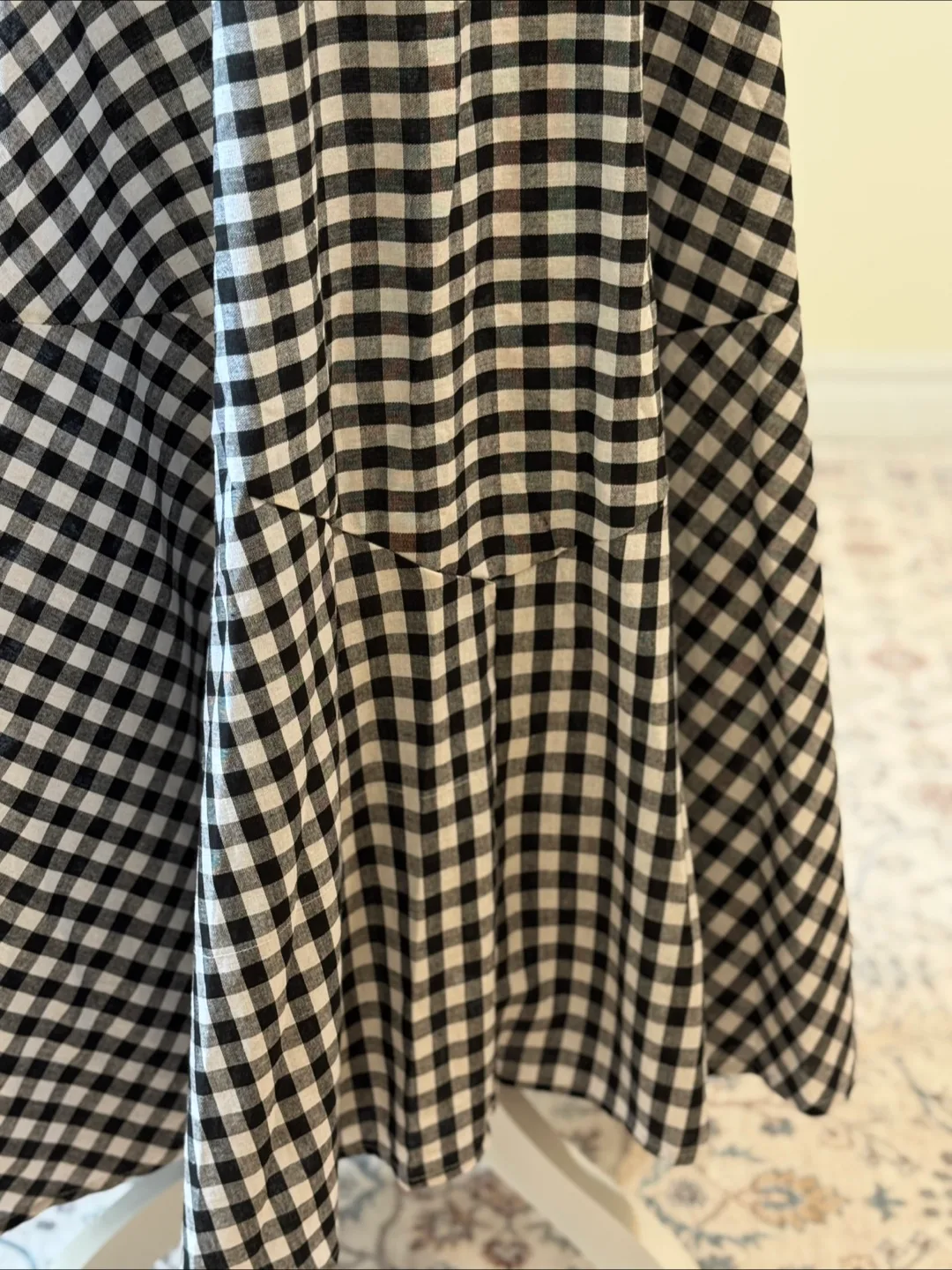 Vintage Black White Gingham Maxi Skirt image indicator(10)
