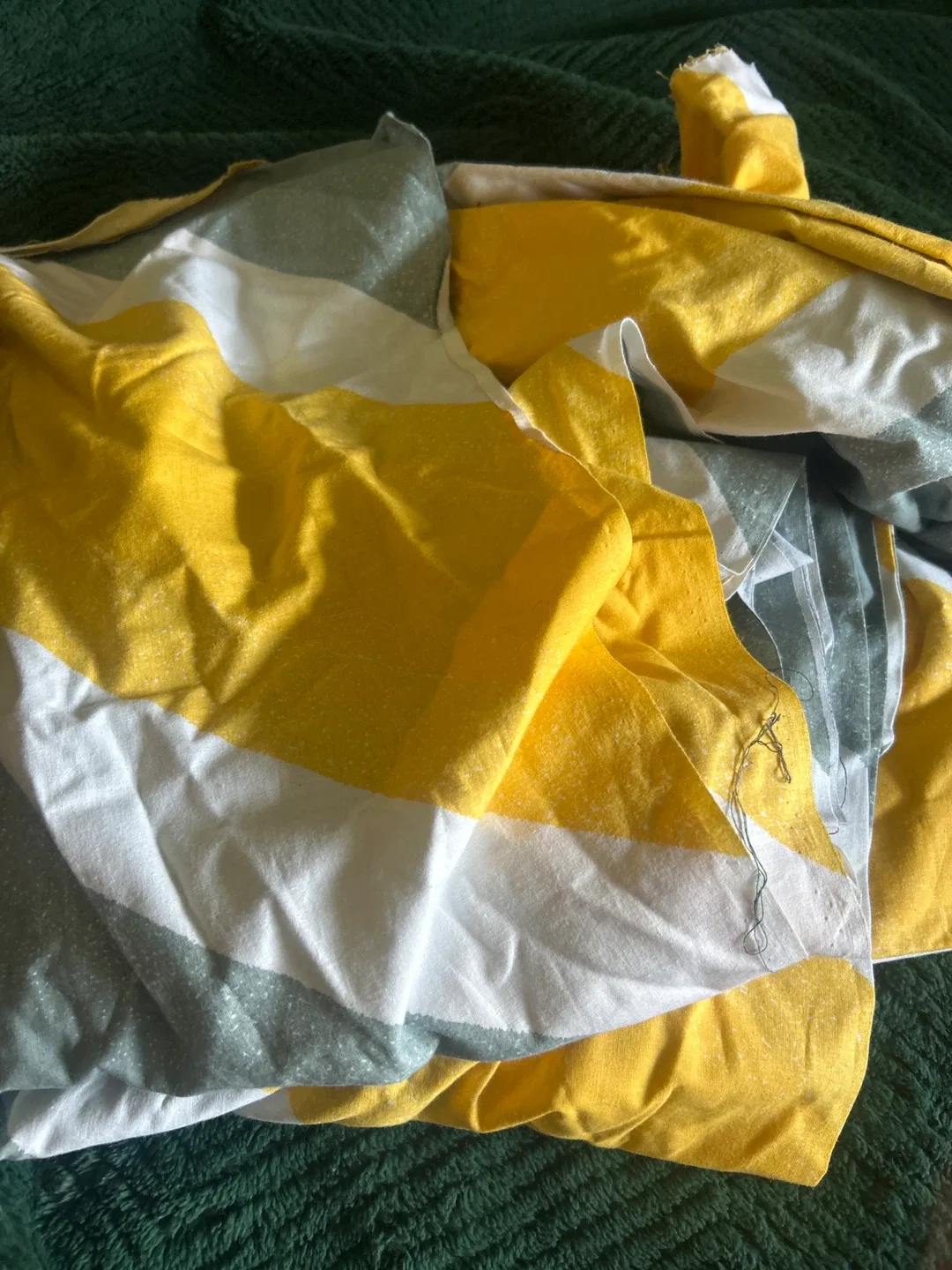 Striped Fabric - Yellow, Grey, White thumbnail