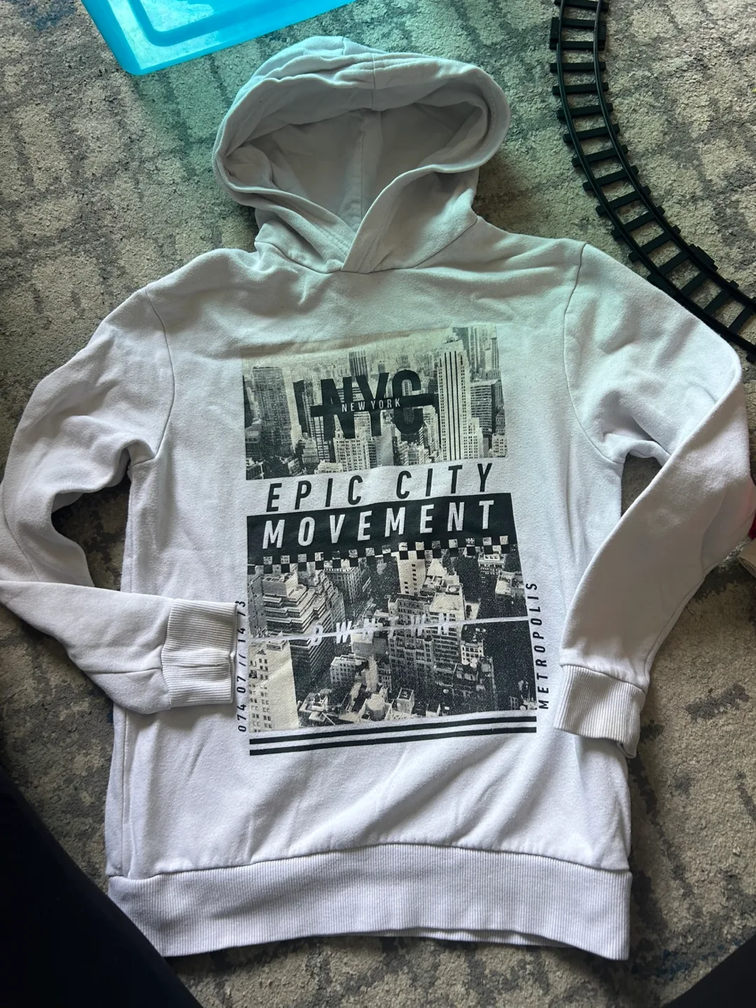 H&M White Hoodie, Size 10-12 Years thumbnail