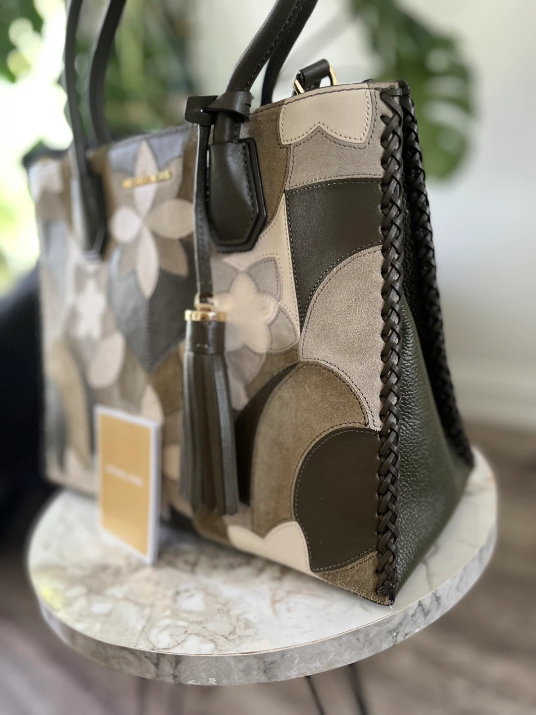 Michael Kors Leather Mercer Floral Patchwork Tote Bag - photo 2