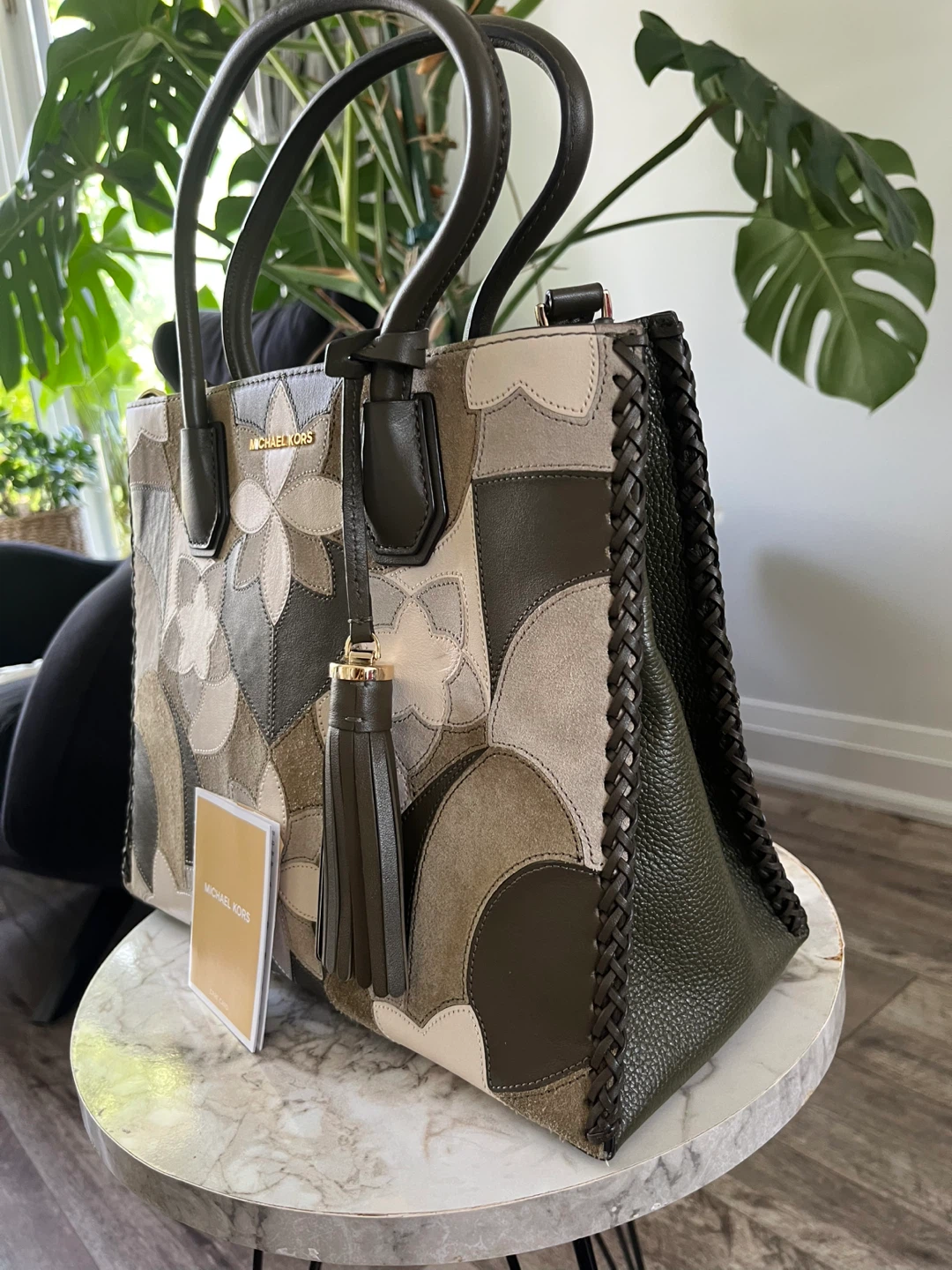 Michael Kors Leather Mercer Floral Patchwork Tote Bag - photo 5