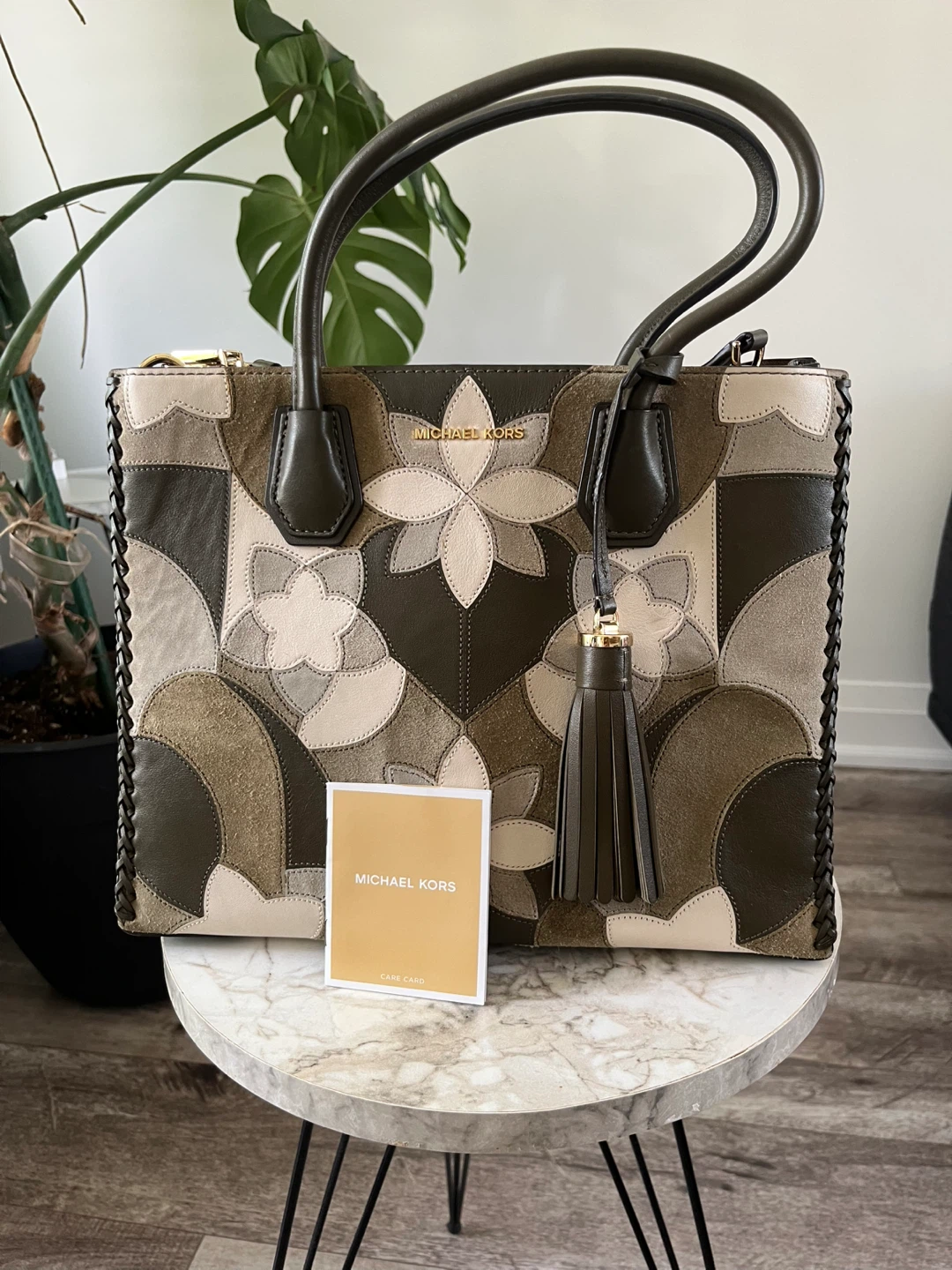 Michael Kors Leather Mercer Floral Patchwork Tote Bag - photo 4