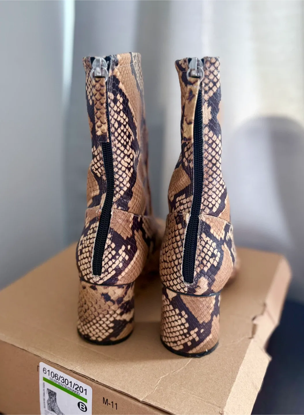 Zara Snake Print Ankle Boots - Size 6.5 ‼️final sale ‼️ image indicator(2)