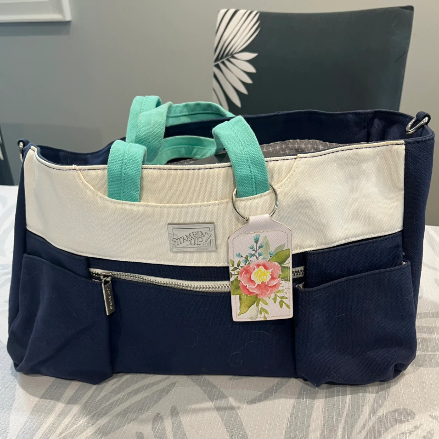 Stampin' Up! Craft Tote Bag - Navy & Cream