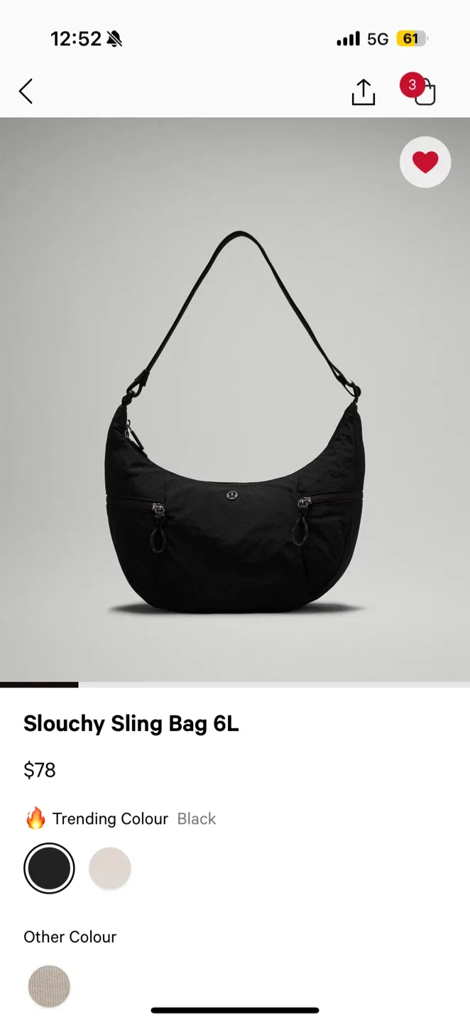 Lululemon Slouchy Sling Bag 6L - Black image indicator(3)