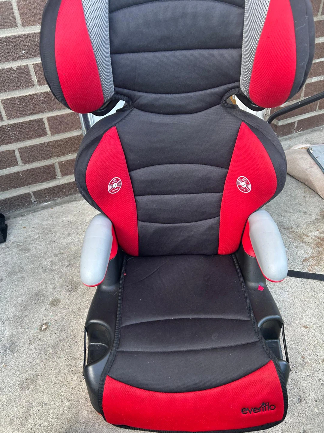Evenflo Car Booster Seat - Red & Black