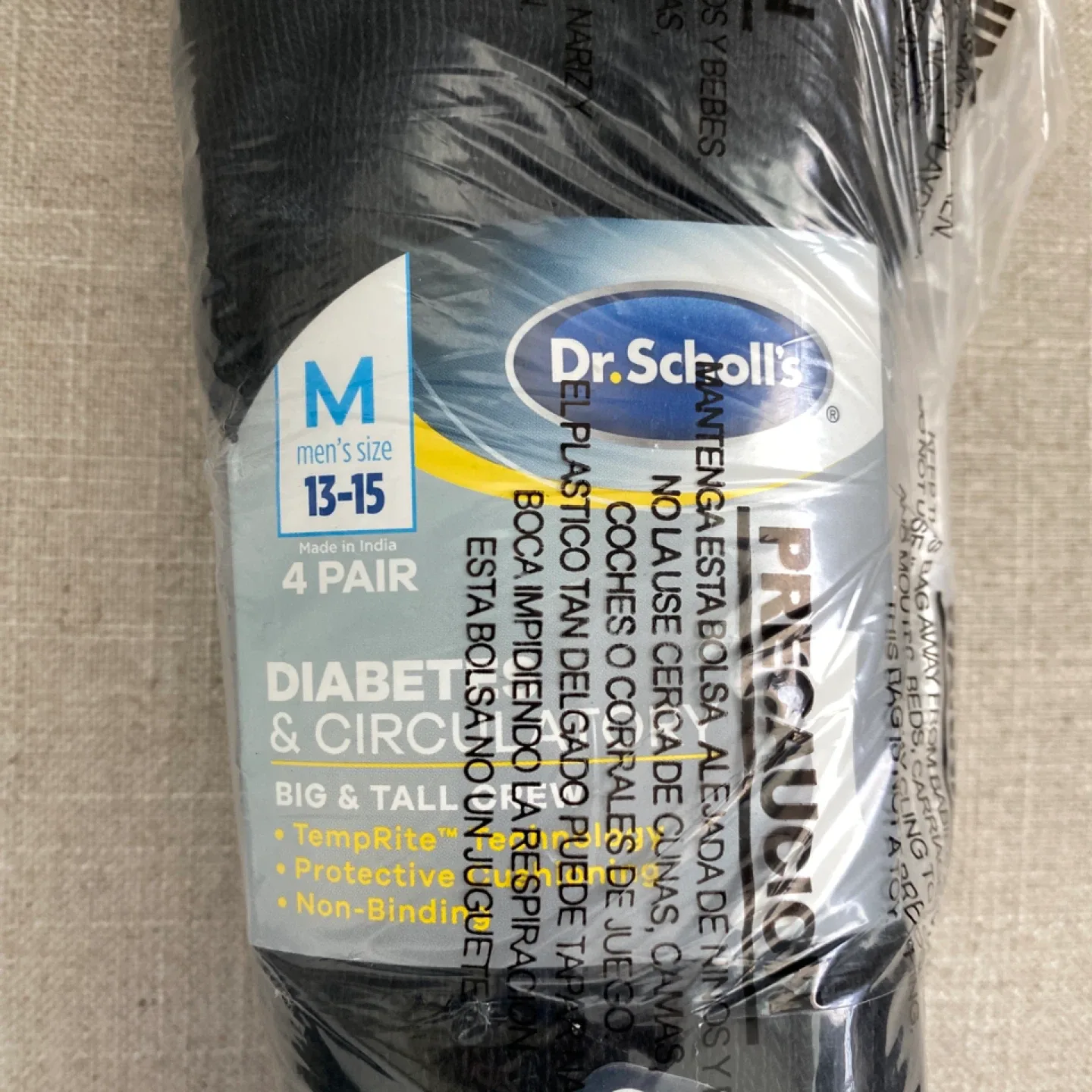 NEW - 4 Pair Men’s Diabetic Socks - Size 13 - 15 image indicator(2)