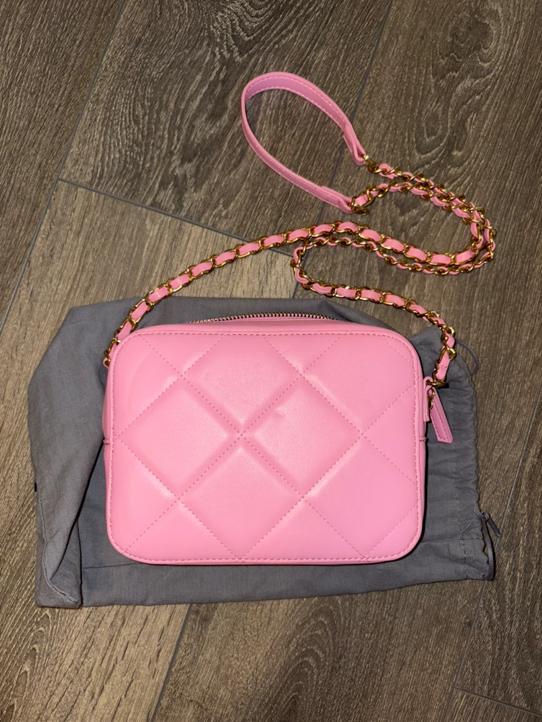 Zara Pink Quilted Crossbody Bag