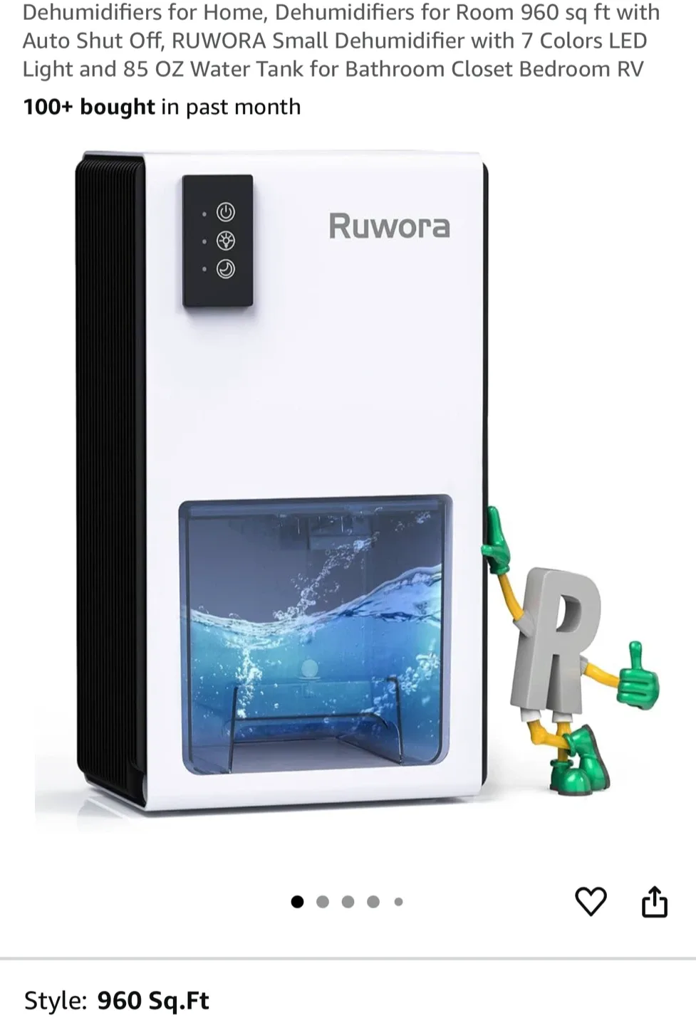 Ruwora Small Dehumidifier - New! thumbnail