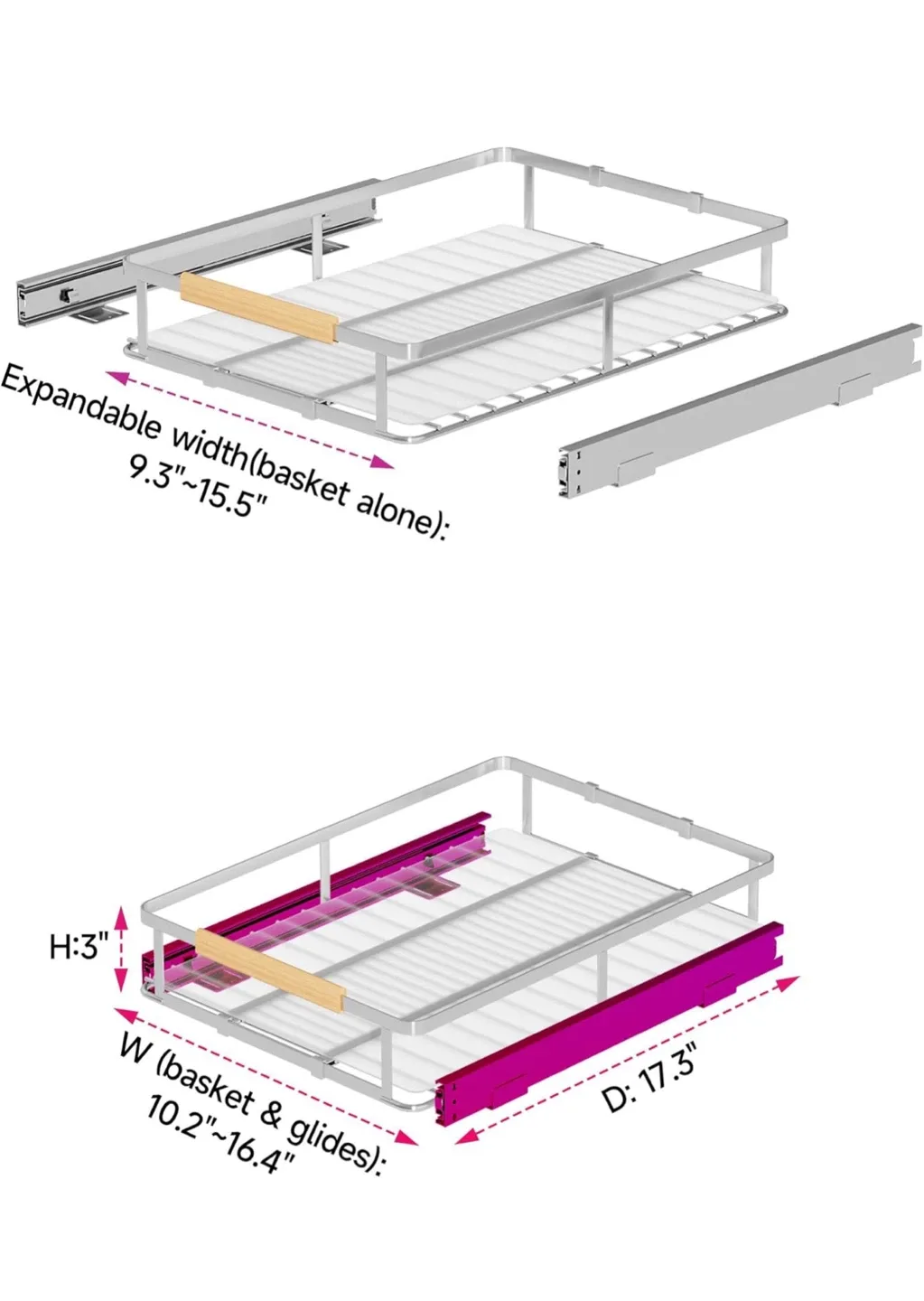 DPZM Expandable Pull Out Drawers for Kitchen image indicator(3)