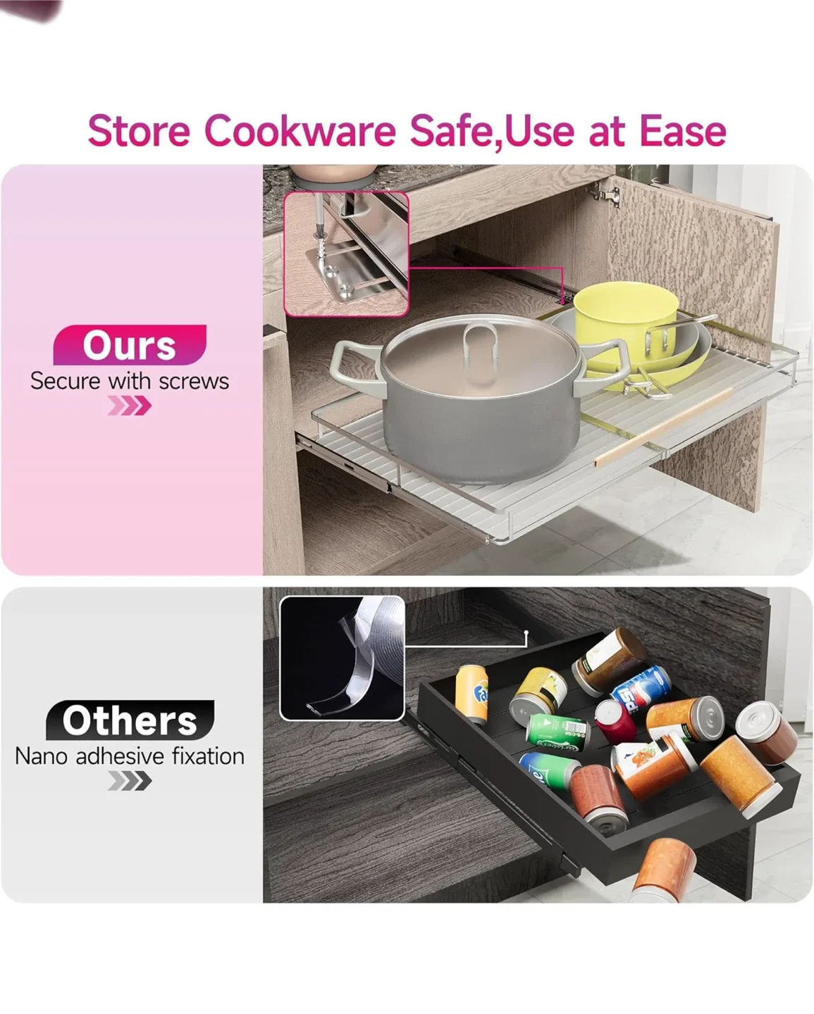 DPZM Expandable Pull Out Drawers for Kitchen image indicator(6)