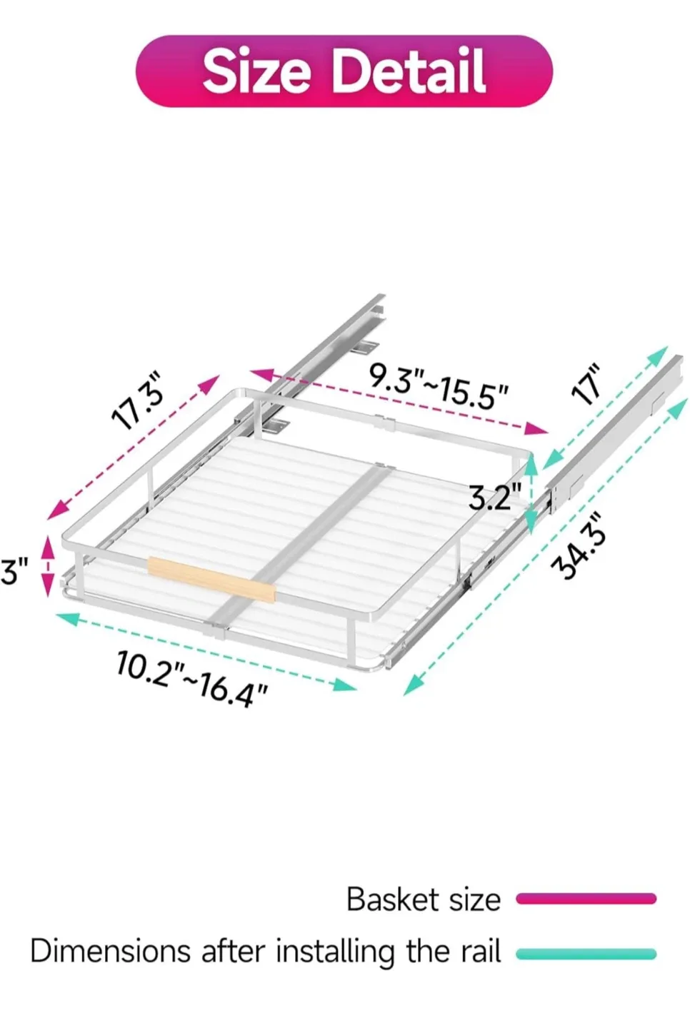 DPZM Expandable Pull Out Drawers for Kitchen image indicator(2)