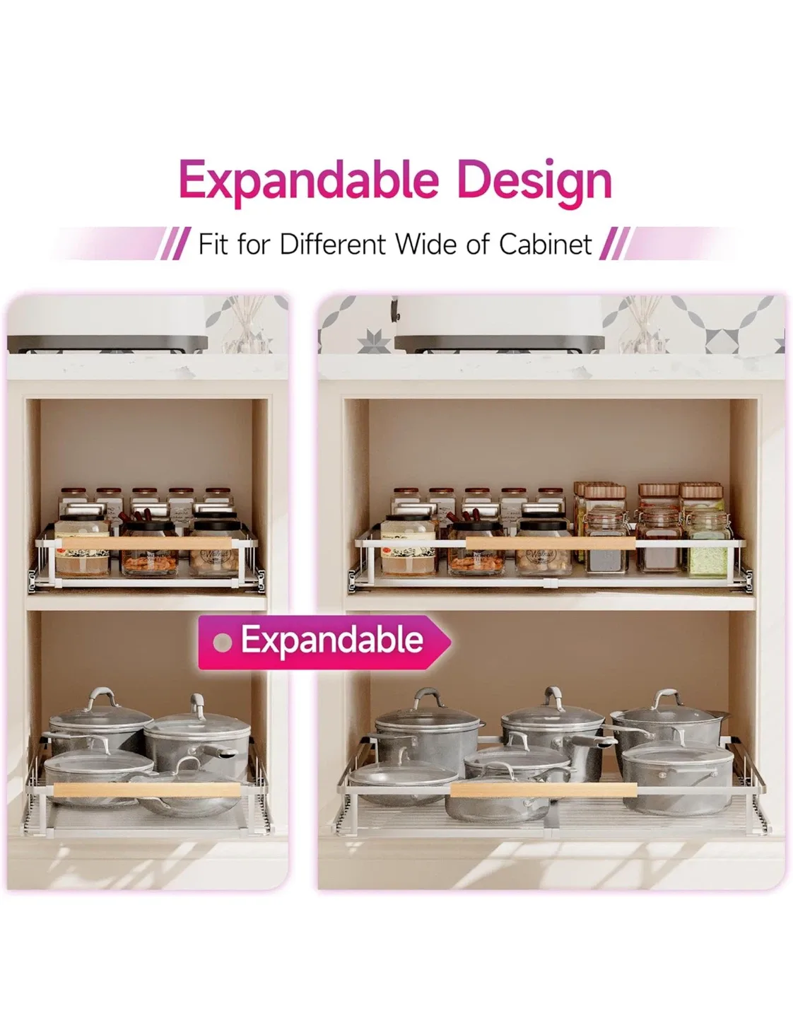 DPZM Expandable Pull Out Drawers for Kitchen image indicator(5)