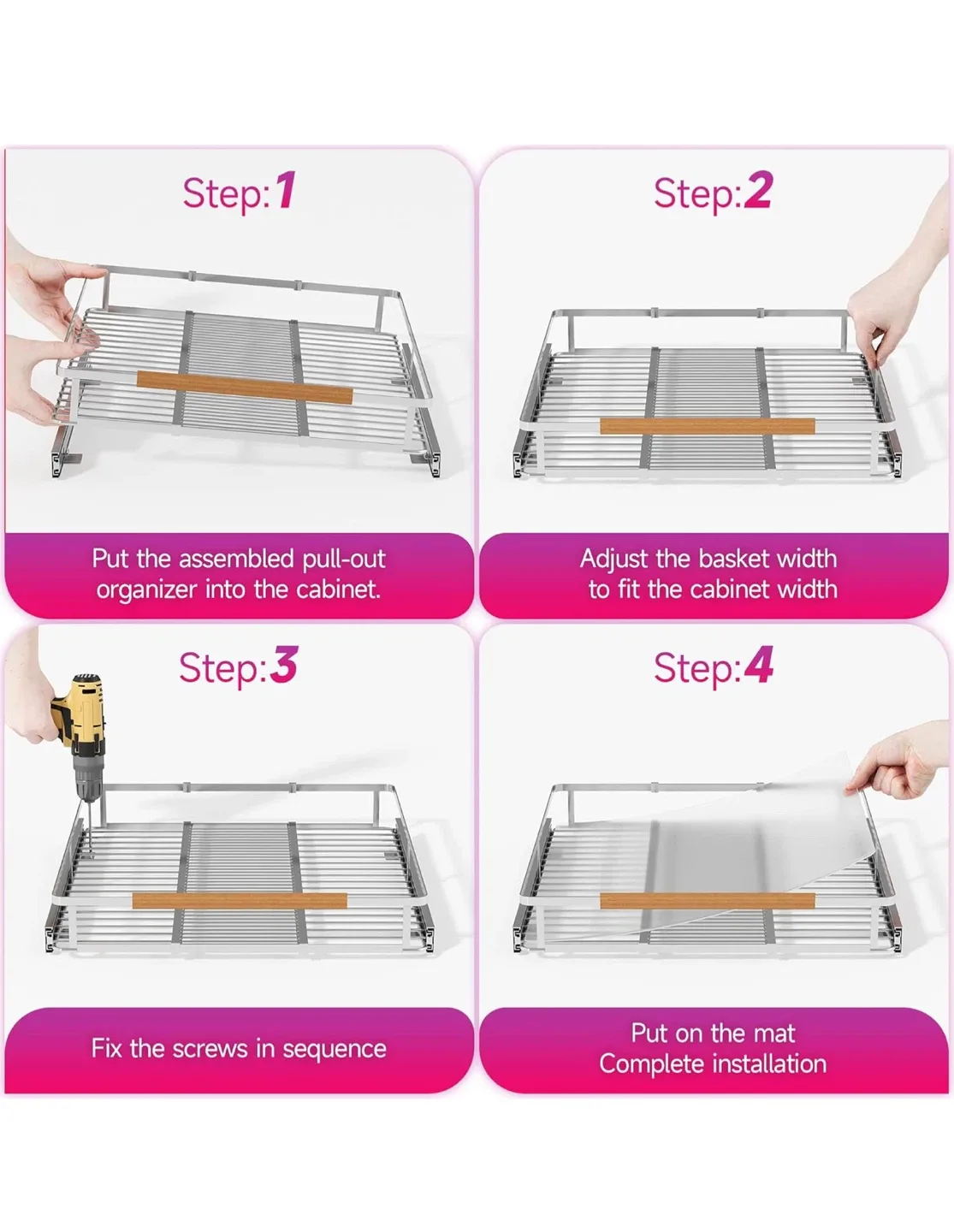 DPZM Expandable Pull Out Drawers for Kitchen image indicator(9)