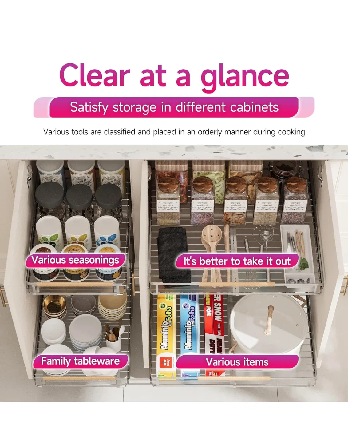 DPZM Expandable Pull Out Drawers for Kitchen image indicator(8)