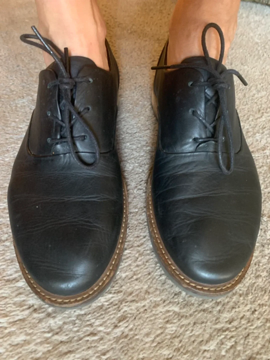 Ecco Black Leather Oxford Shoes Size 8 image indicator(3)