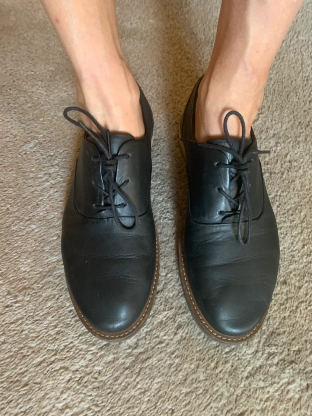 Ecco Black Leather Oxford Shoes Size 8 thumbnail
