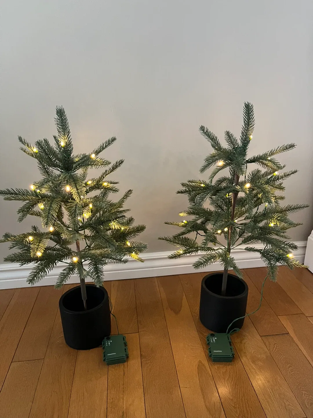Mini Artificial Christmas Trees with Lights - Set of 2 thumbnail
