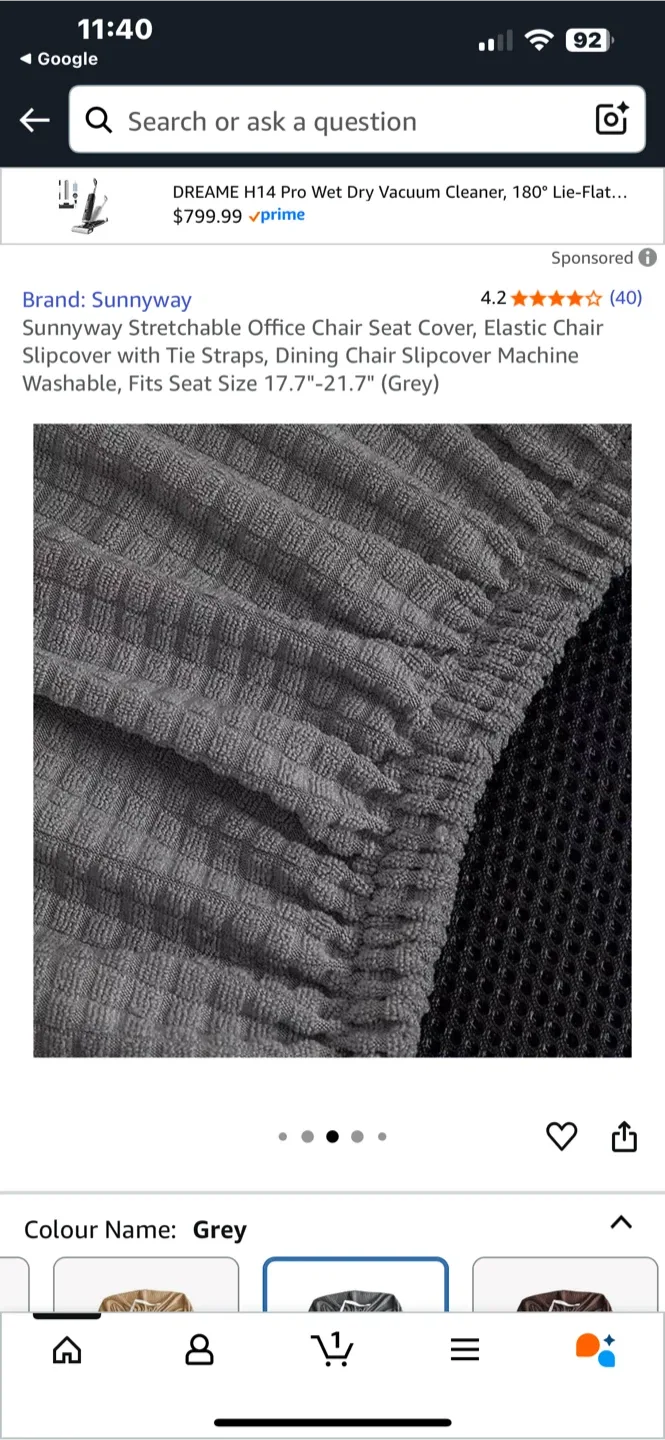 Grey Office Chair Cover image indicator(8)