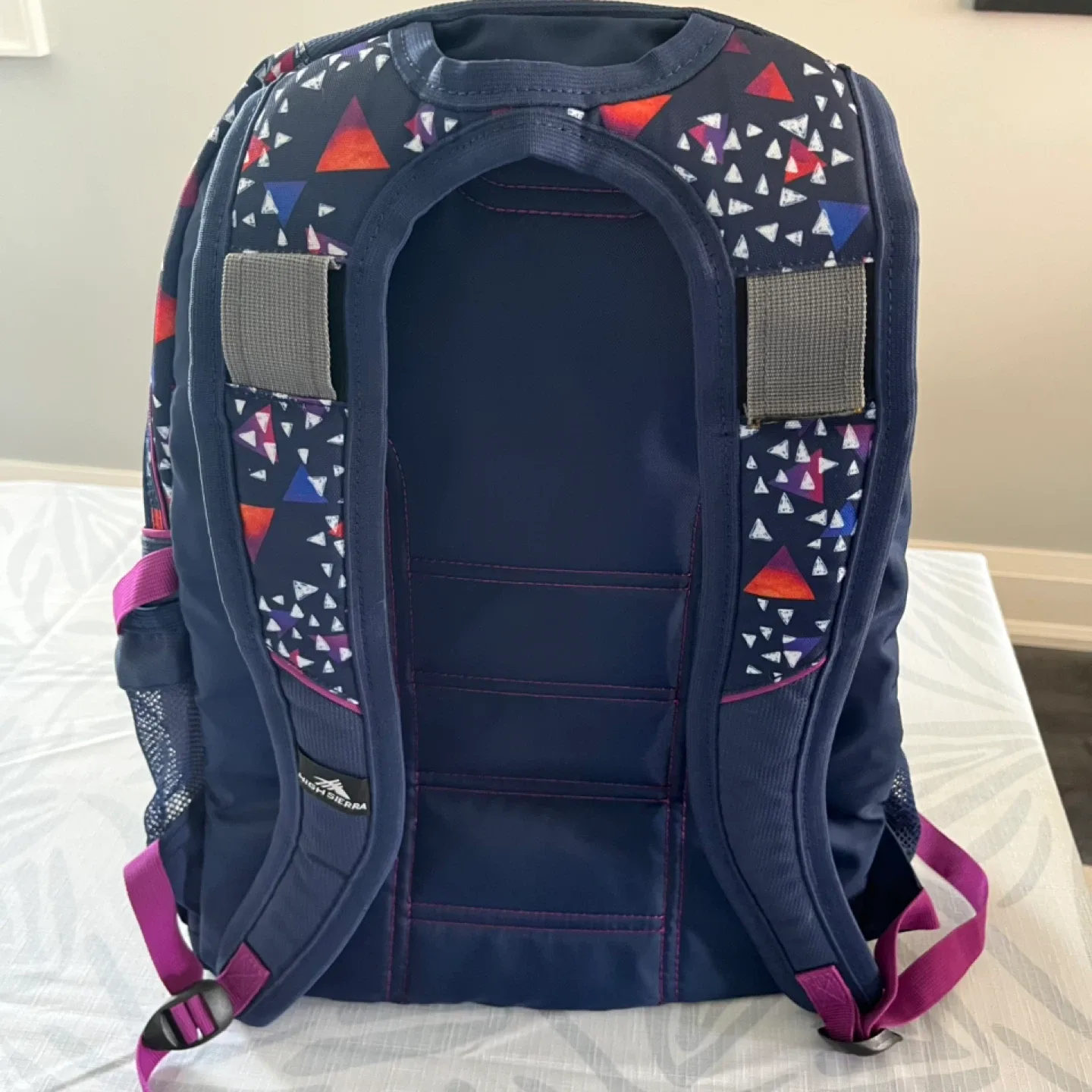 High Sierra Backpack - Navy with Geometric Pattern image indicator(2)