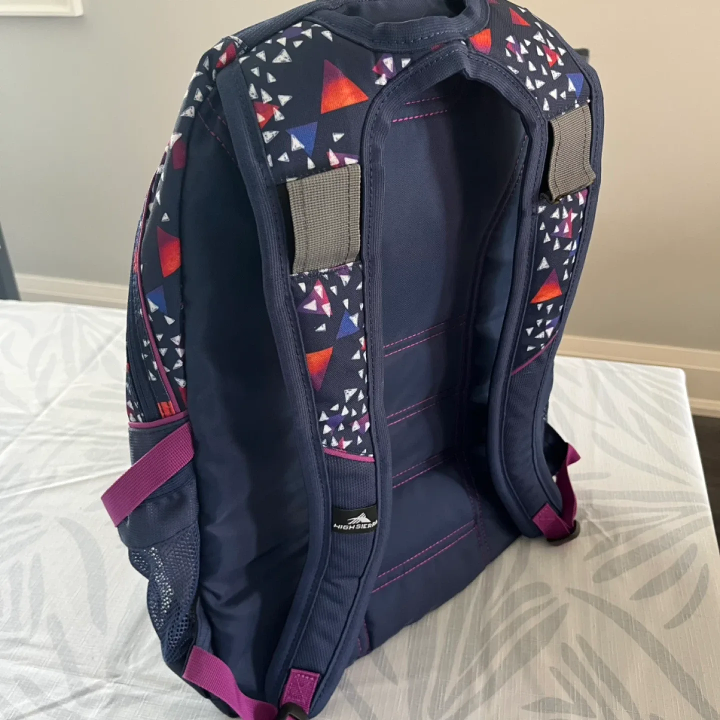 High Sierra Backpack - Navy with Geometric Pattern image indicator(3)