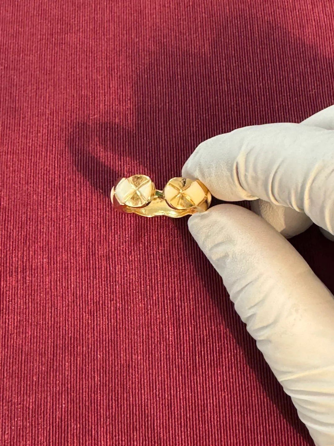 Cushion Quilted Cut Channel 14K Gold Dipped, Adjustable Ring image indicator(6)