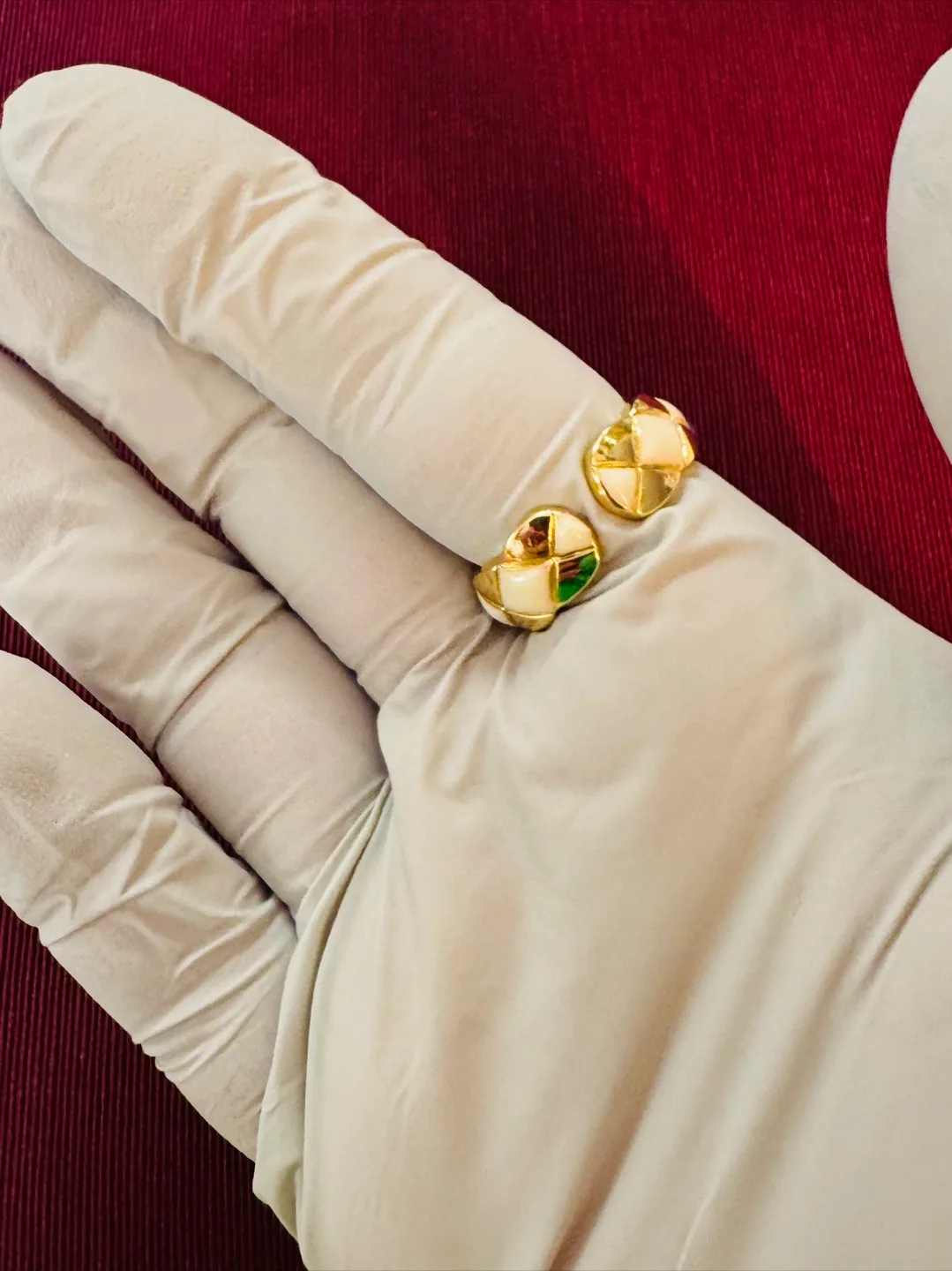 Cushion Quilted Cut Channel 14K Gold Dipped, Adjustable Ring image indicator(2)