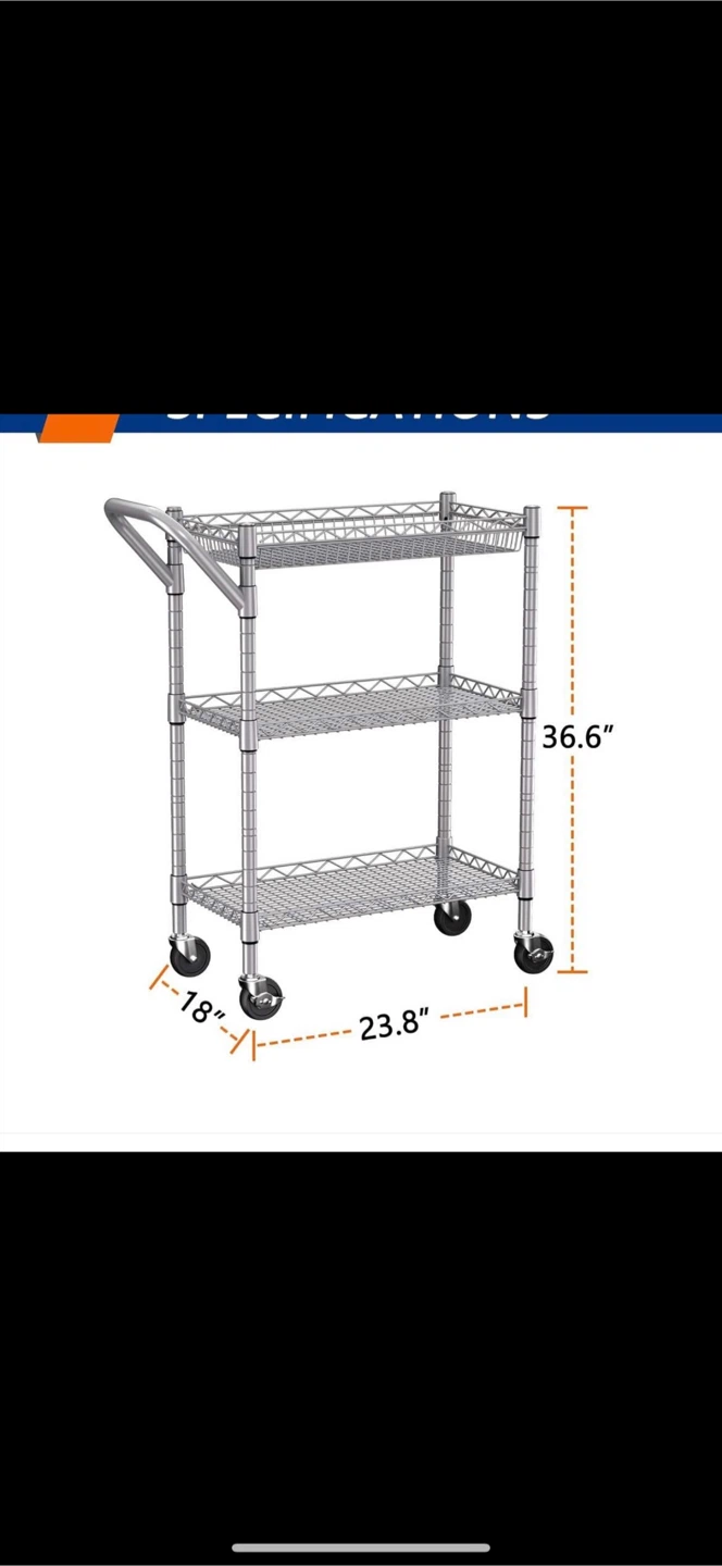 3-Tier Rolling Utility Cart - photo 2