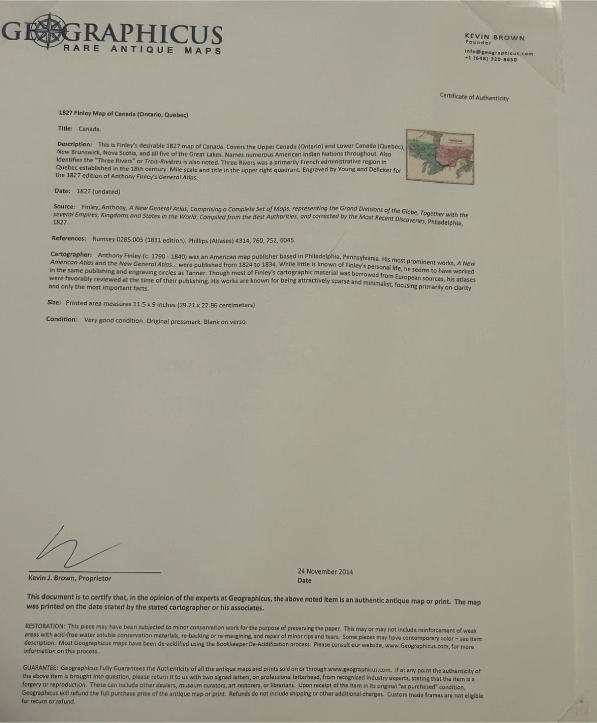 1827 Finley Map of Canada image indicator(5)