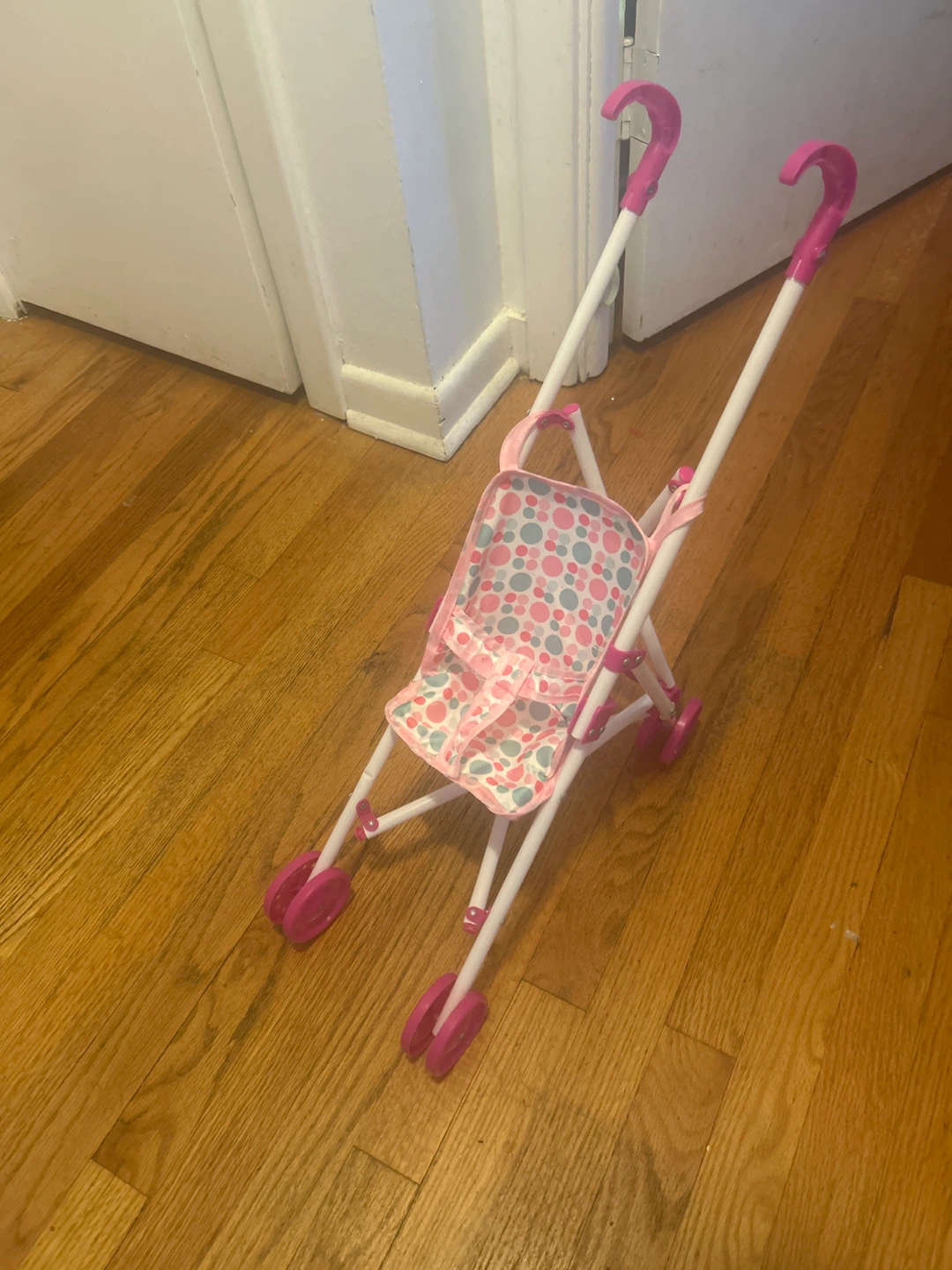 Pink & White Doll Stroller