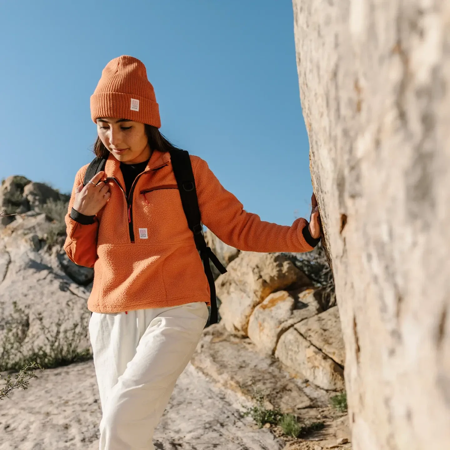 Topo Designs Mountain Fleece Pullover - Rust/Brick XS image indicator(4)