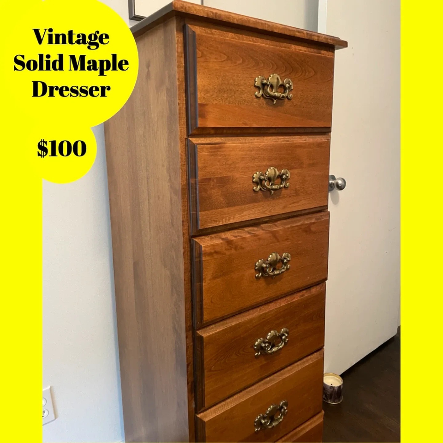 Vintage solid wood Canadian-made dresser